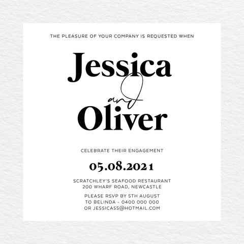In Bloom (Navy) Save the Date Card