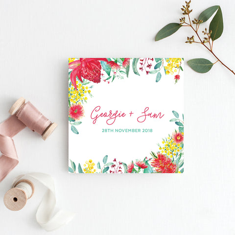 Watercolour Blooms Square Invitation