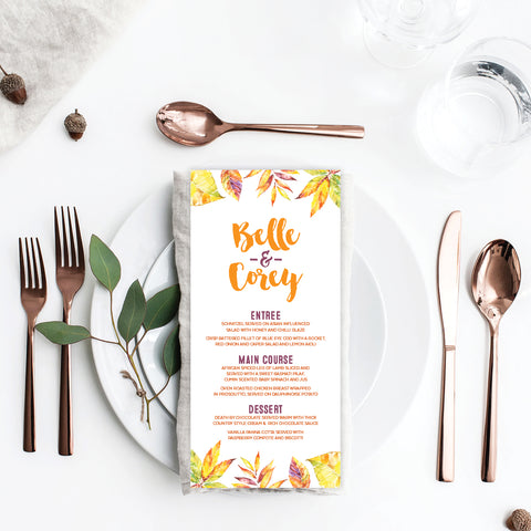 Tropical Celebration Menu