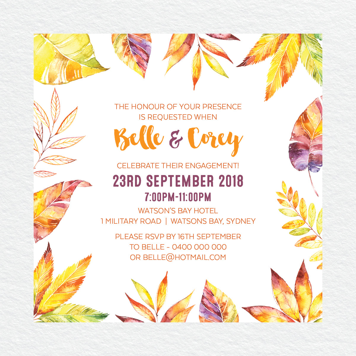 Autumn Vibes Engagement Invitation
