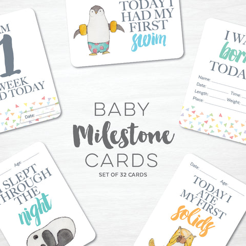 GIRLS Wood Baby Milestone Cards