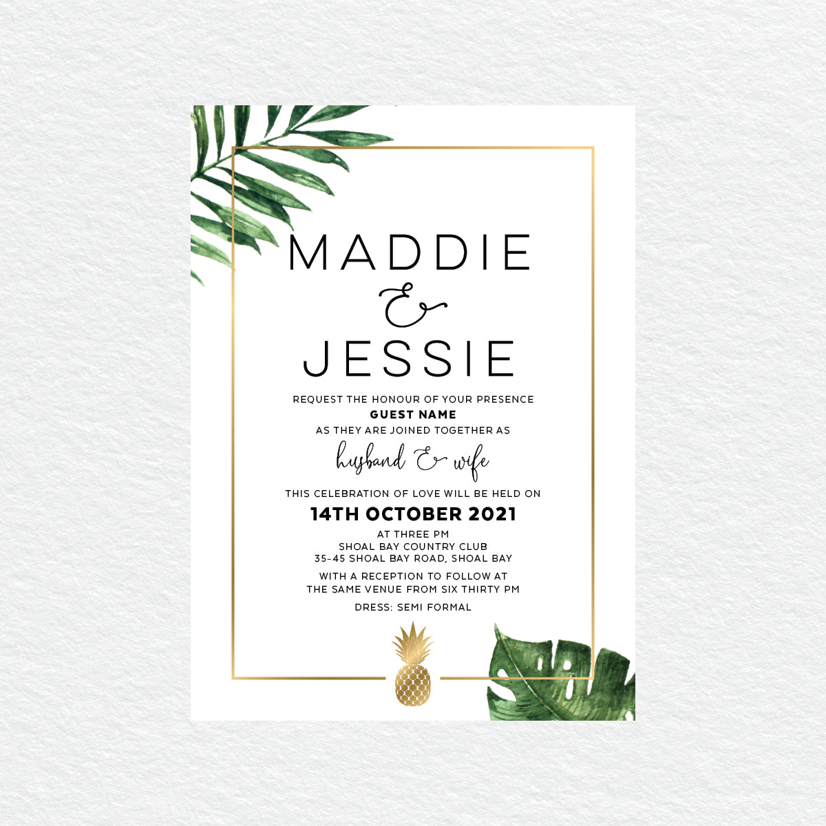 Beverly Hills Rectangle Invitation