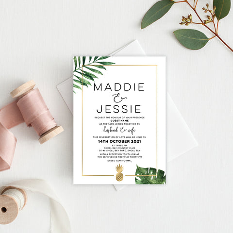 Botanical Wreath Rectangle Invitation