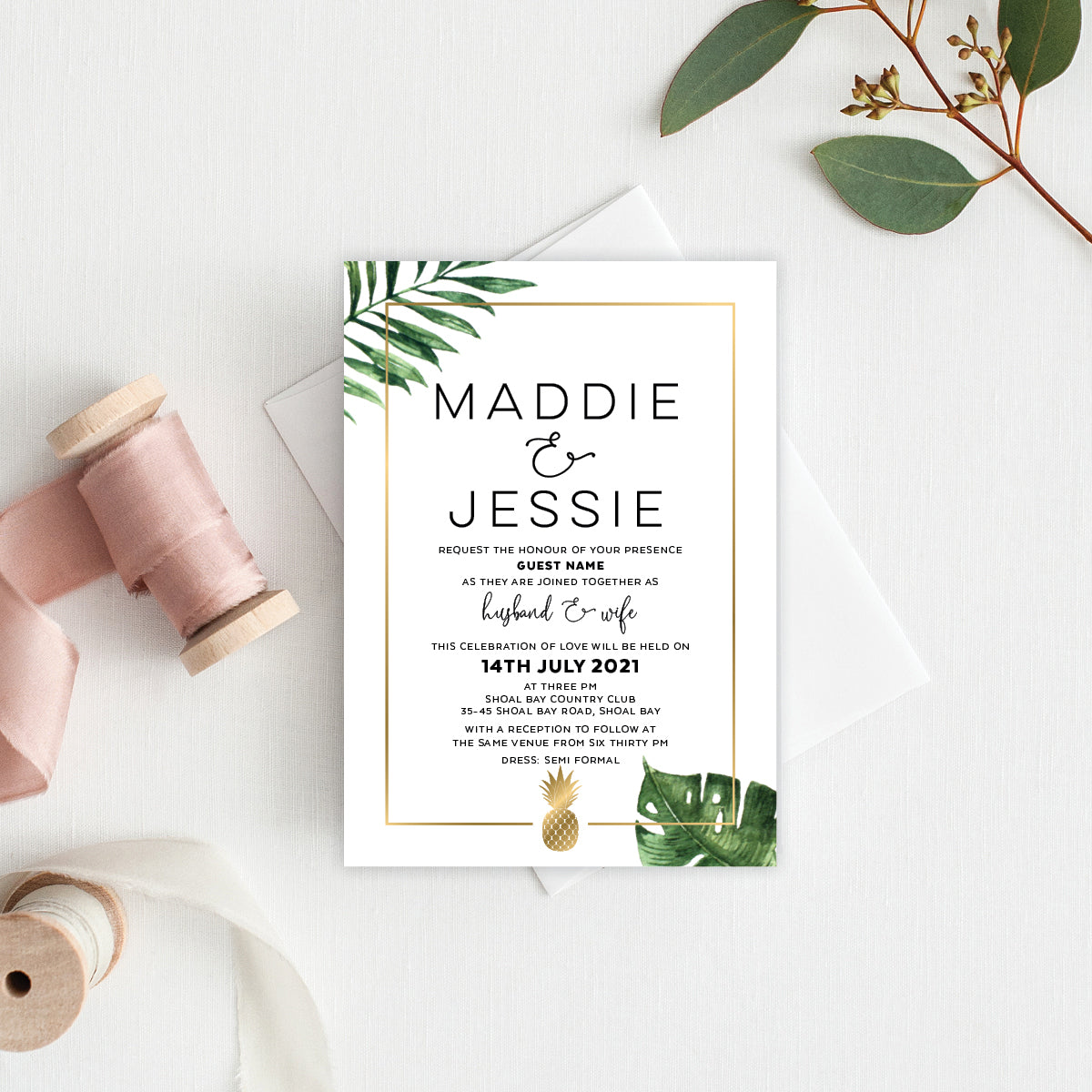 Beverly Hills Rectangle Invitation