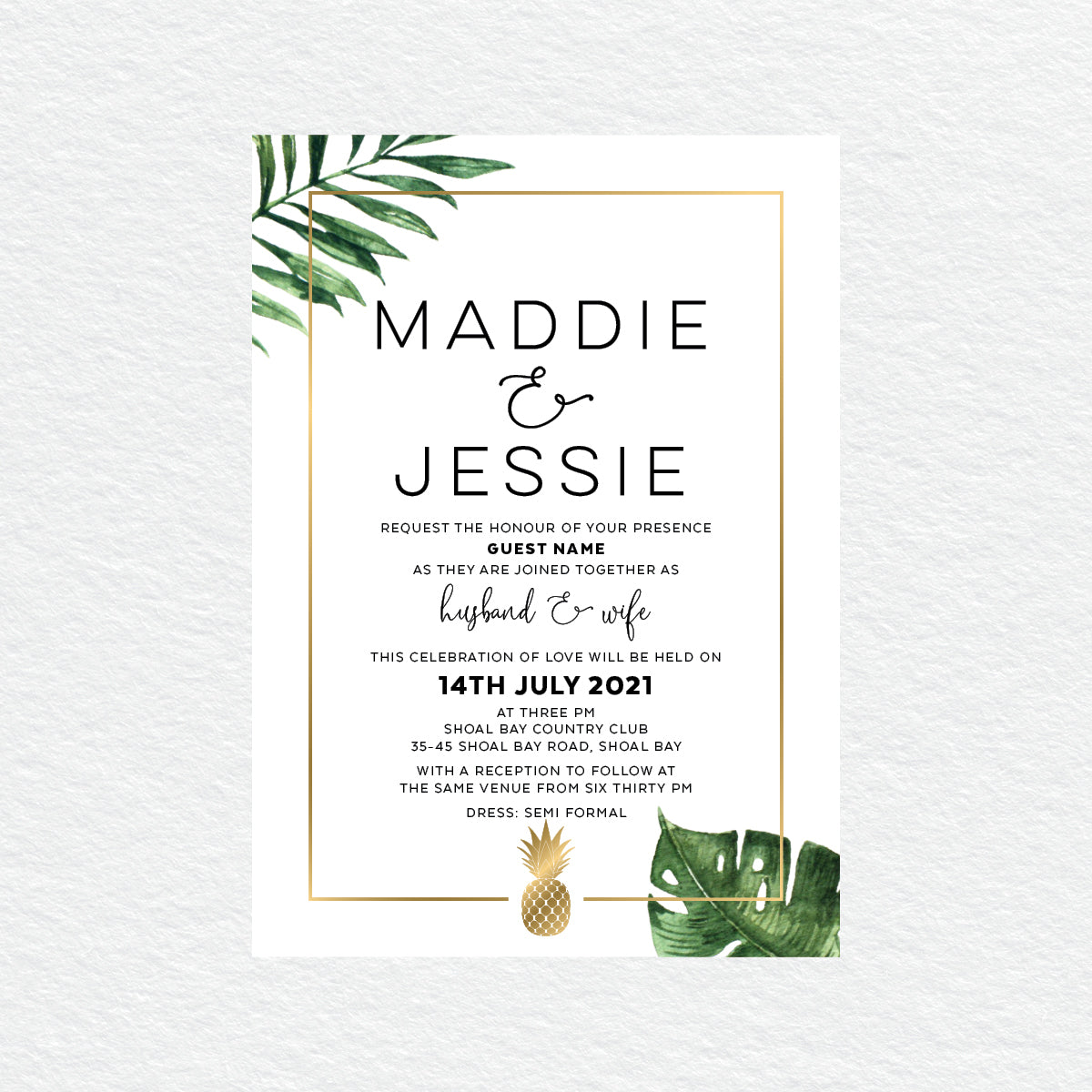 Beverly Hills Rectangle Invitation