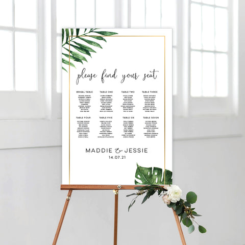 Botanical Wreath Seating Chart