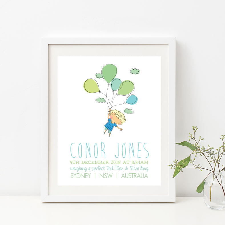 Flying Boy Birth Print