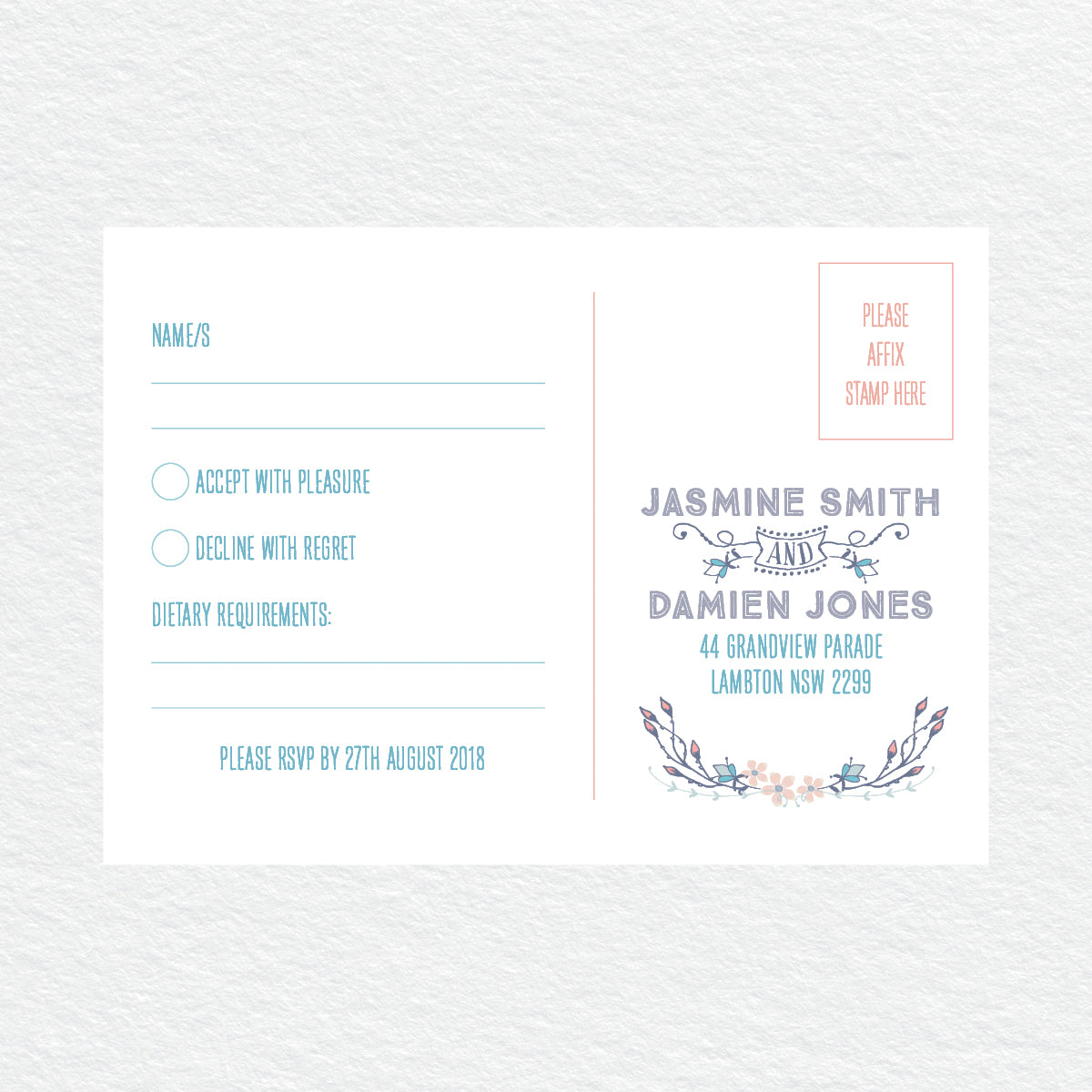 Boho Flourish RSVP Card