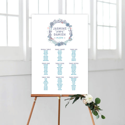 In Bloom (Navy) Seating Chart