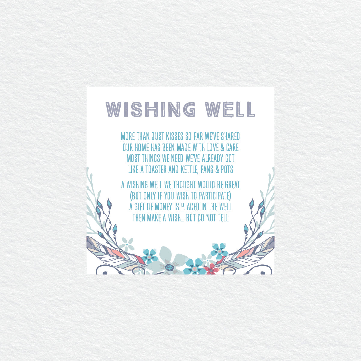 Boho Flourish Wishing Well Card