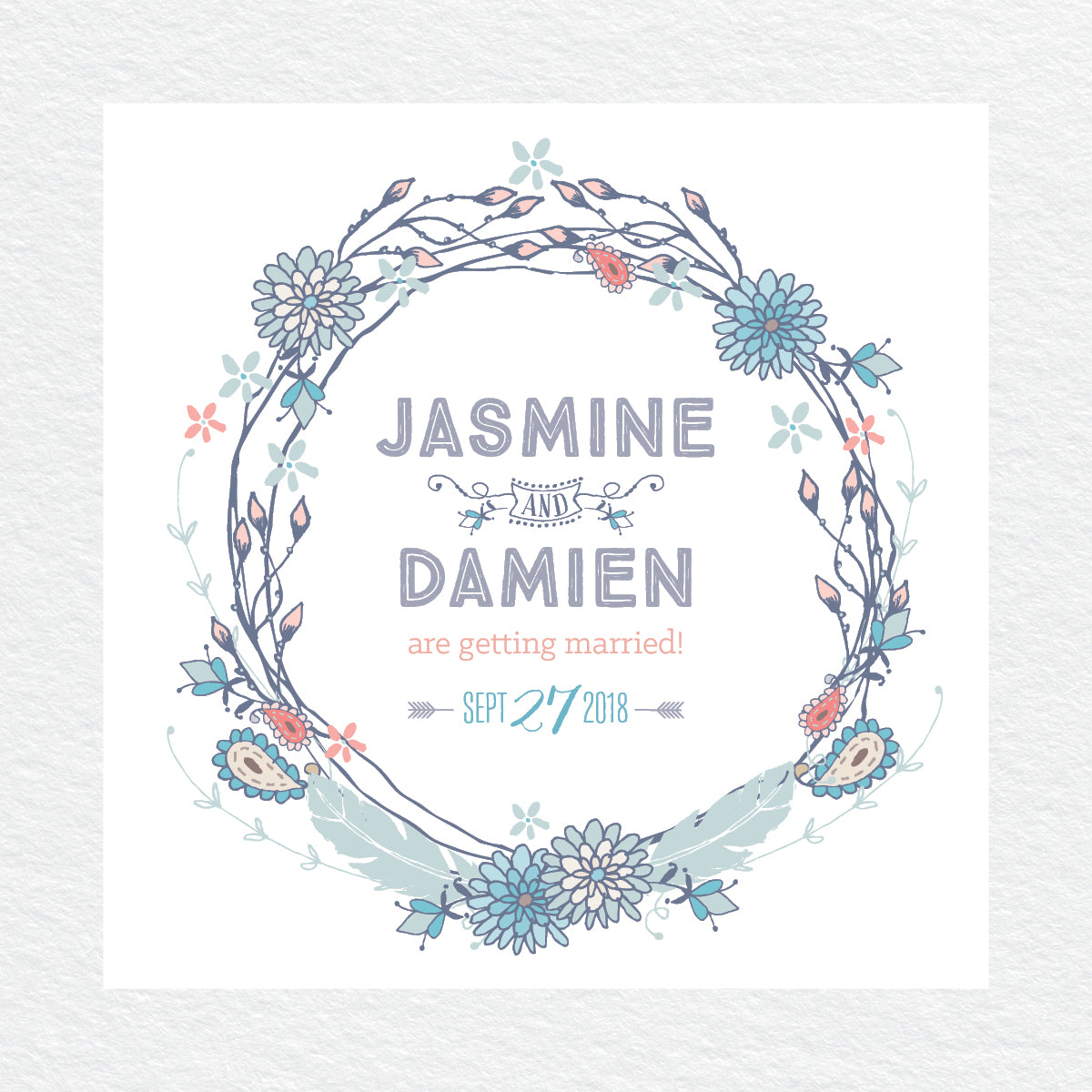 Boho Flourish Square Invitation