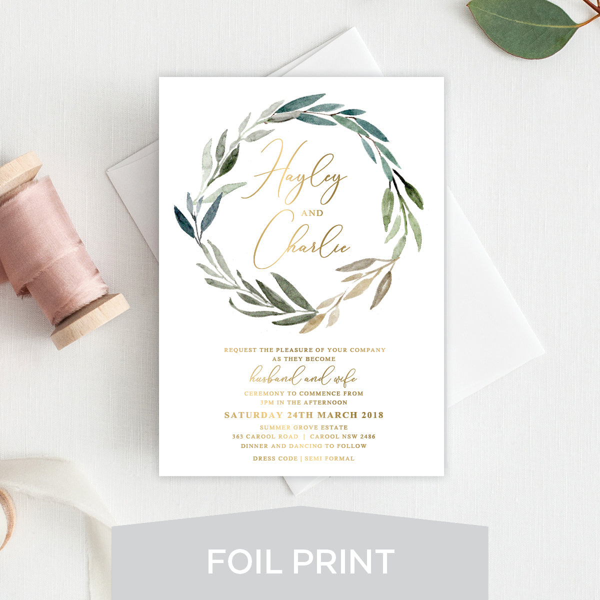 Botanical Bliss Foil Invitation
