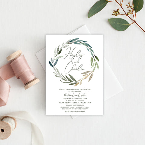 Boho Flourish Rectangle Invitation