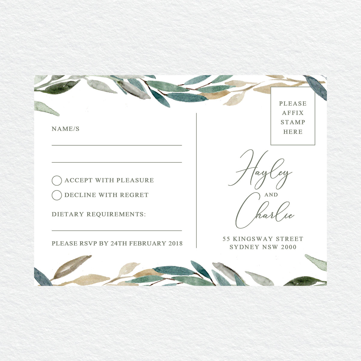 Botanical Bliss RSVP Card