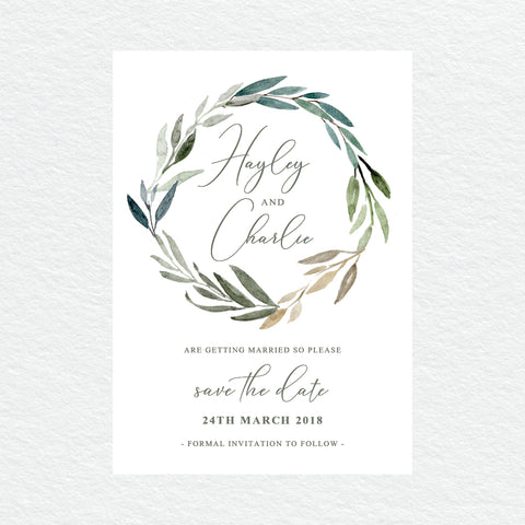 Modern Marble Save the Date Card