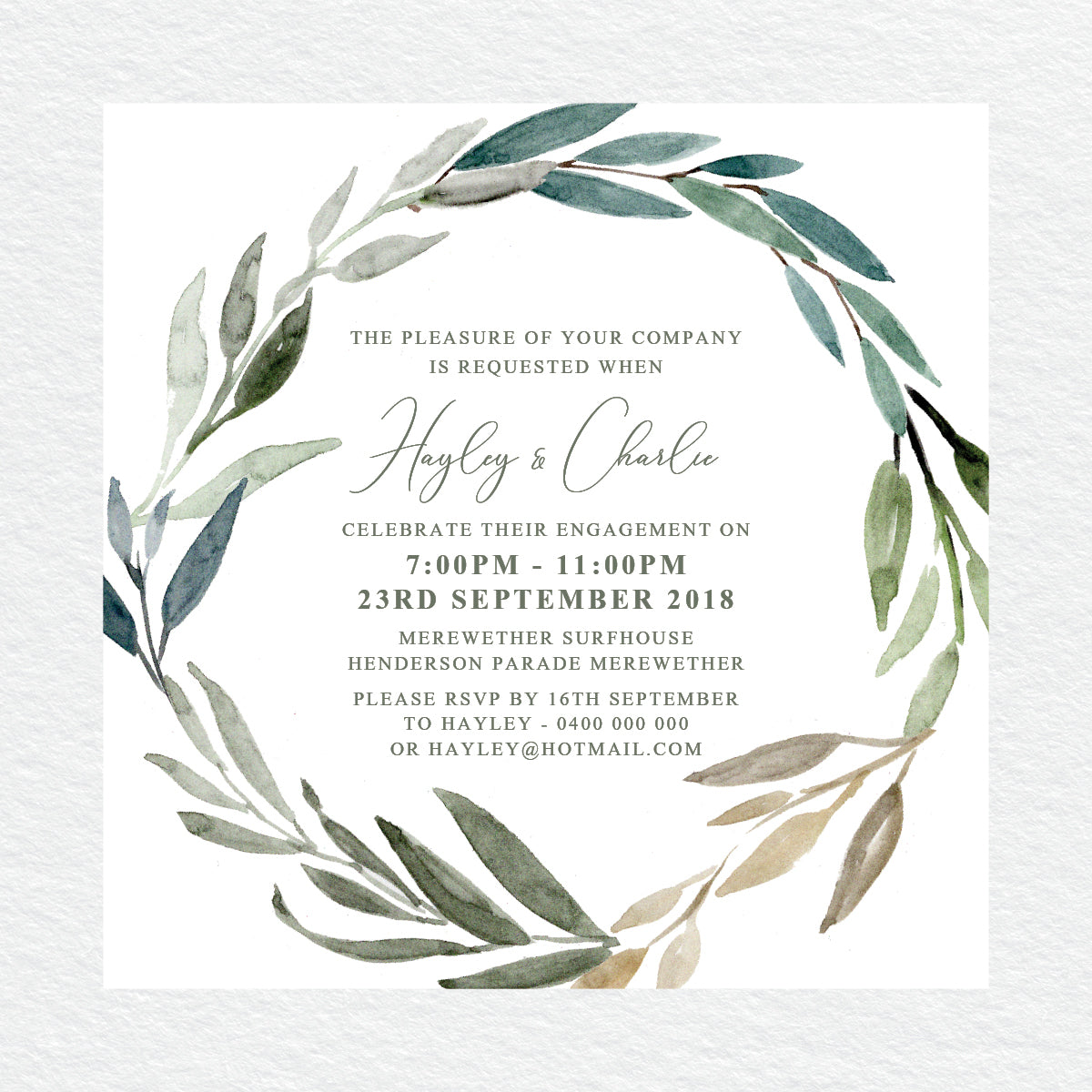 Botanical Bliss Engagement Invitation