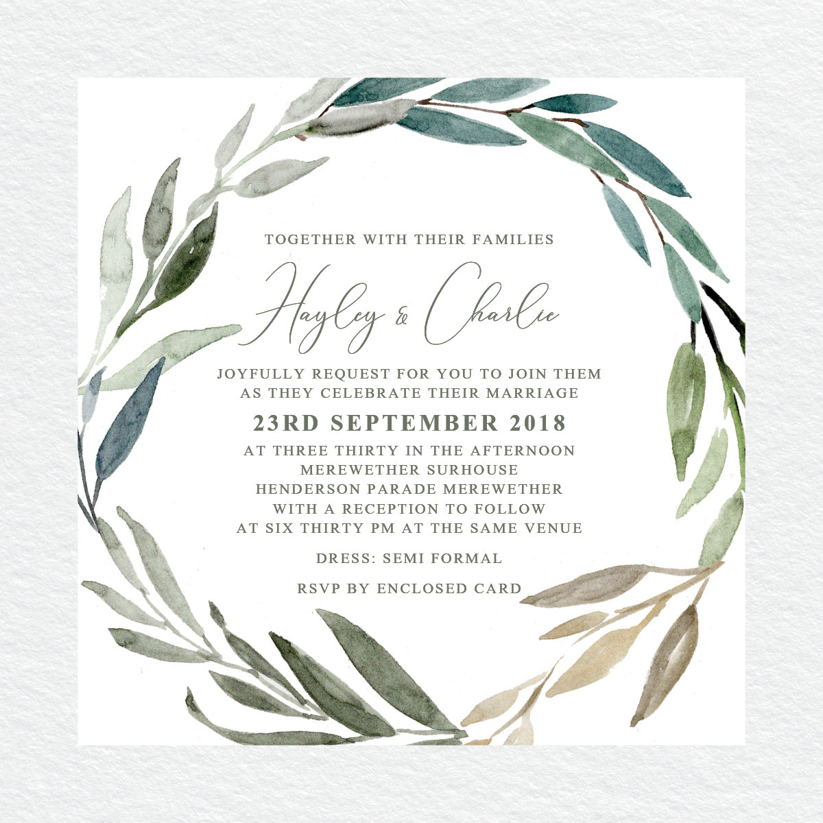 Botanical Bliss Square Invitation
