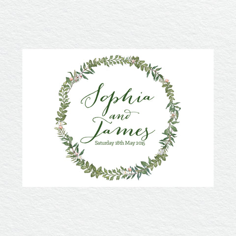 Botanical Wreath Placecard