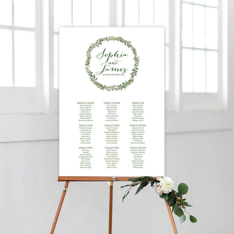 Botanical Wreath Engagement Invitation