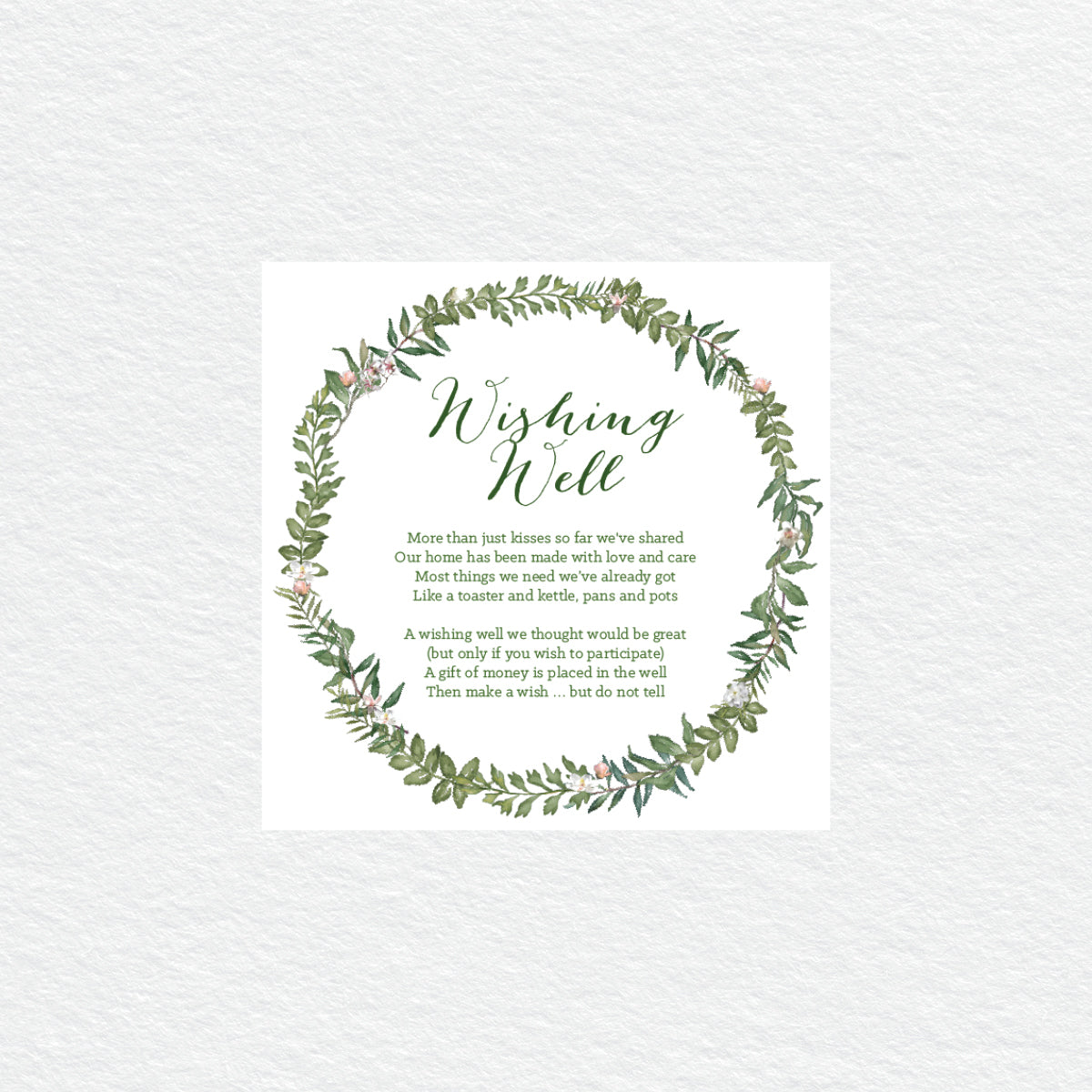 Botanical Wreath Wishing Well Card