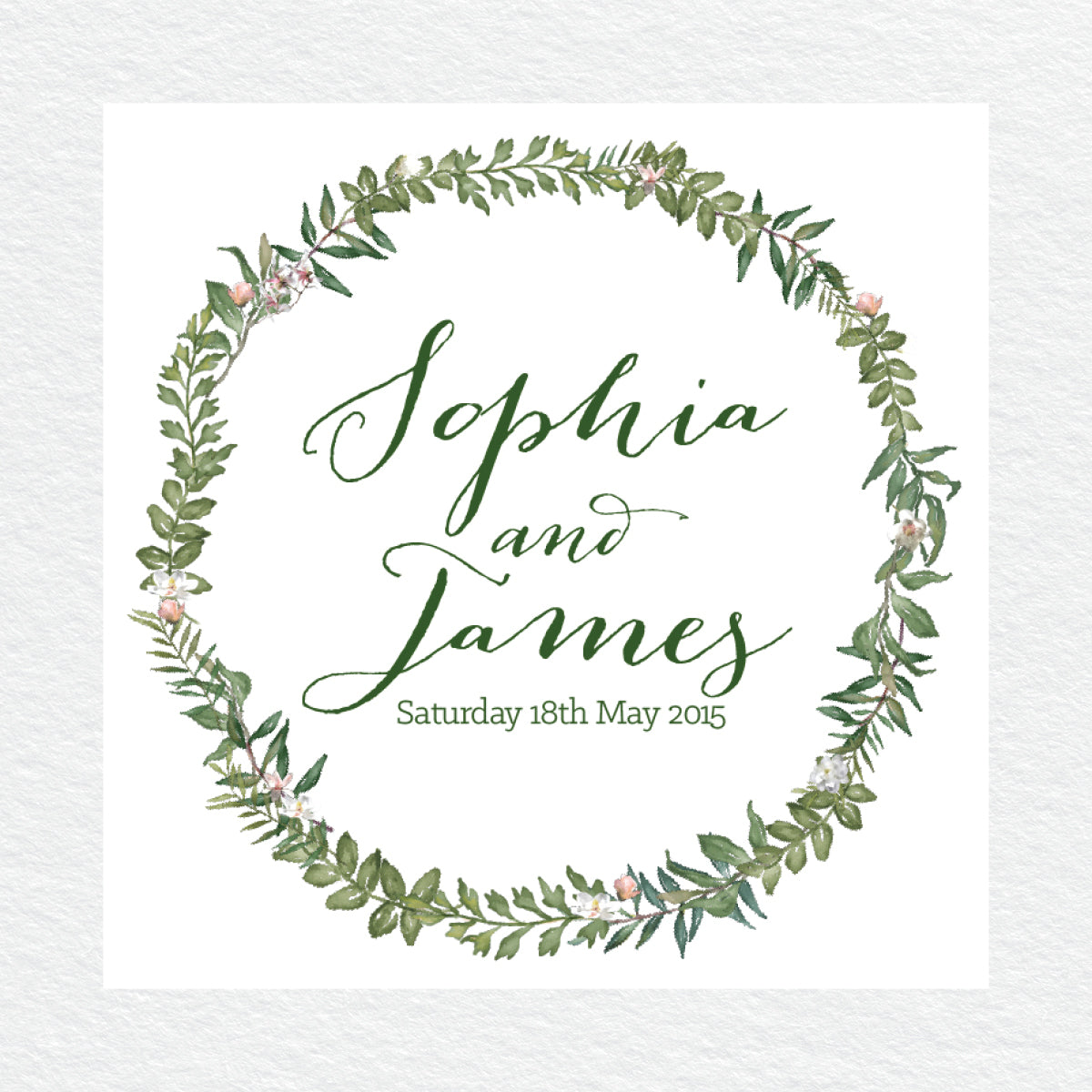 Botanical Wreath Square Invitation