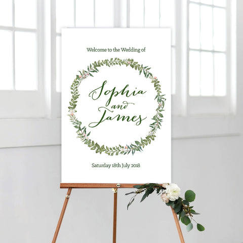 Botanical Wreath Placecard