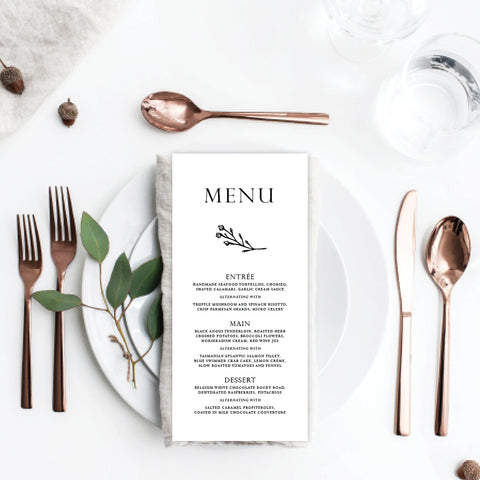 Botanical Wreath Menu