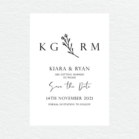 Watercolour Blooms Save the Date Card