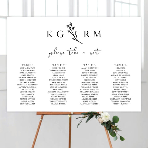 Woodland Whimsy Seating Chart