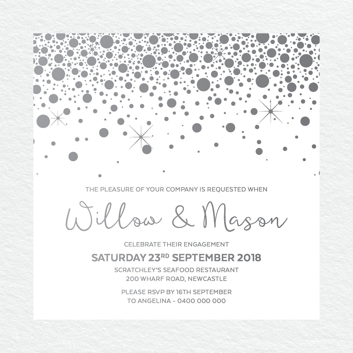 Confetti Party Engagement Invitation