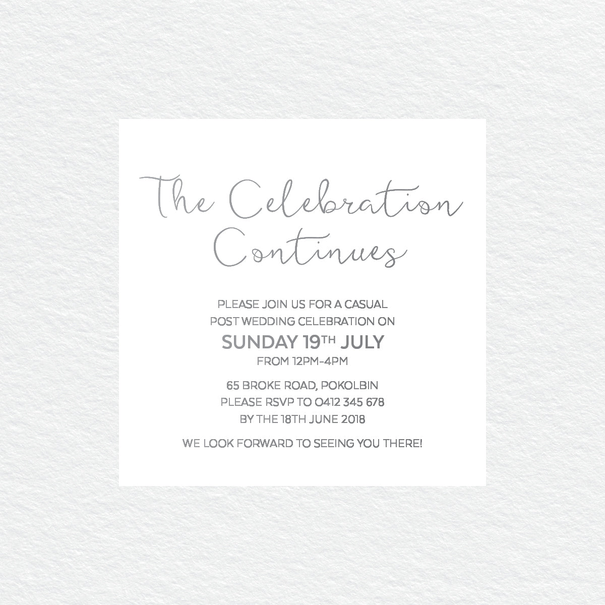 Confetti Party Information/Map Card