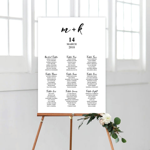 Floral Marsala Seating Chart