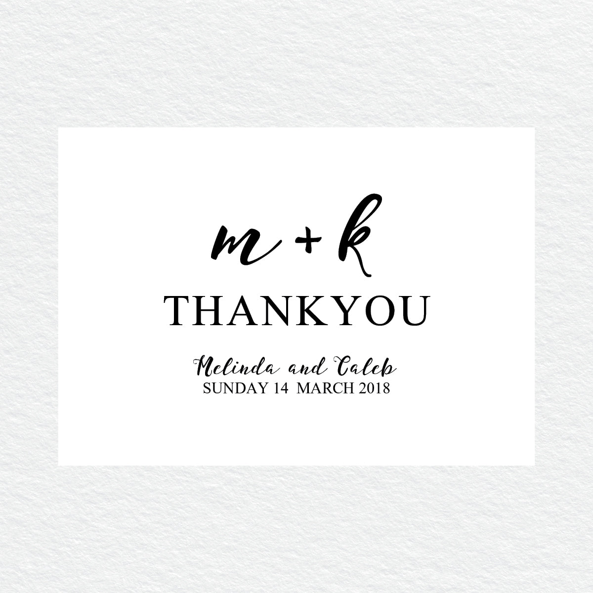 Ebony Script Thankyou Cards