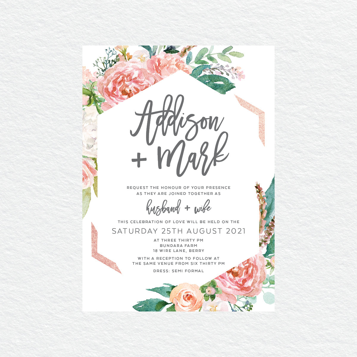 Floral Sweetness Rectangle Invitation