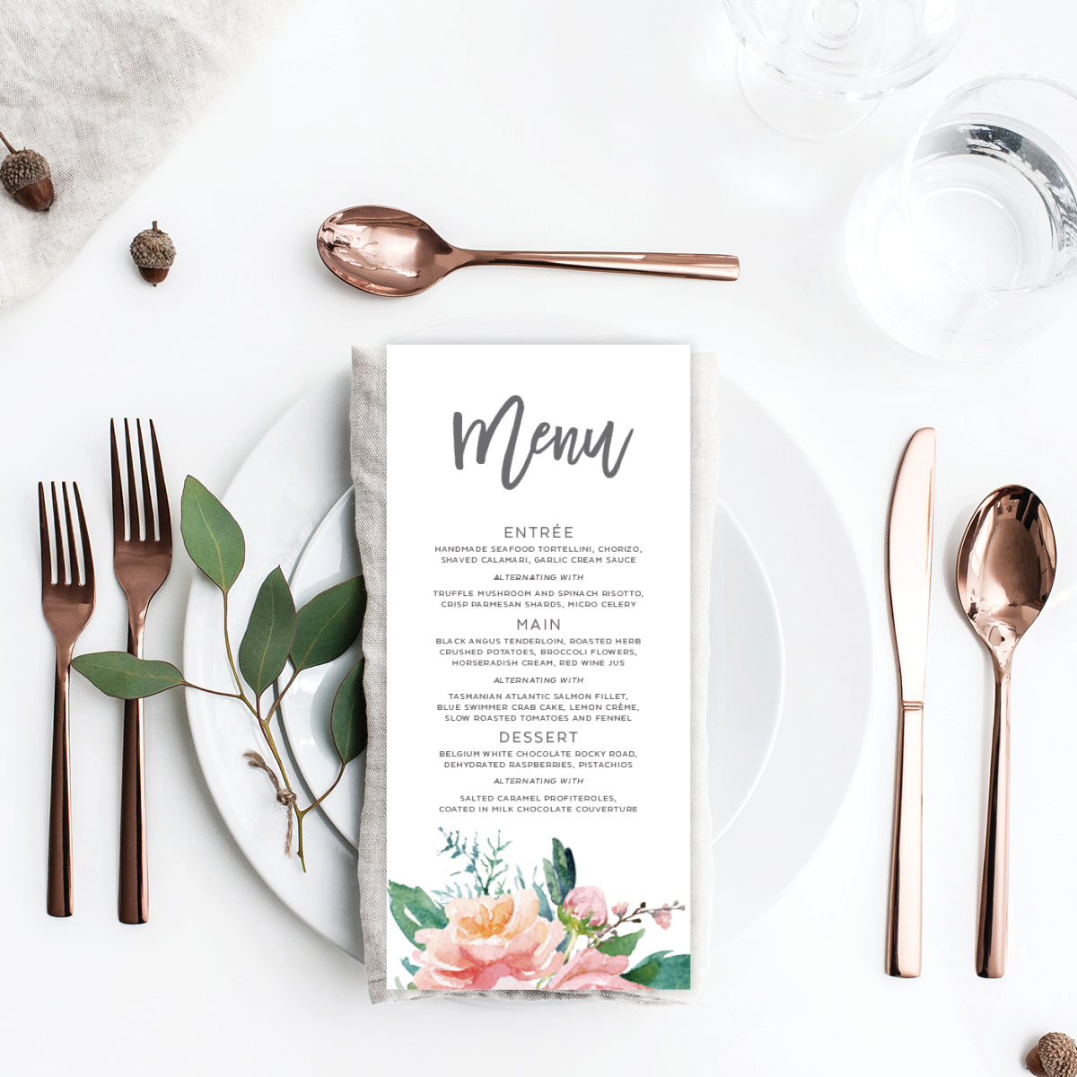 Floral Sweetness Menu
