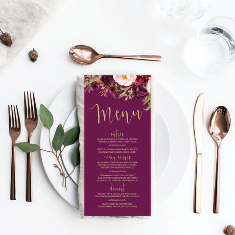 Botanical Bliss Menu