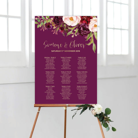 Floral Marsala Rectangle Invitation