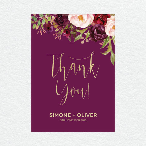 In Bloom (Navy) Thankyou Cards