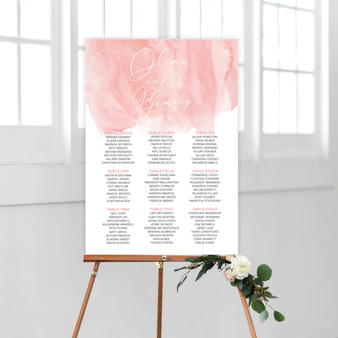 Watercolour Blooms Seating Chart