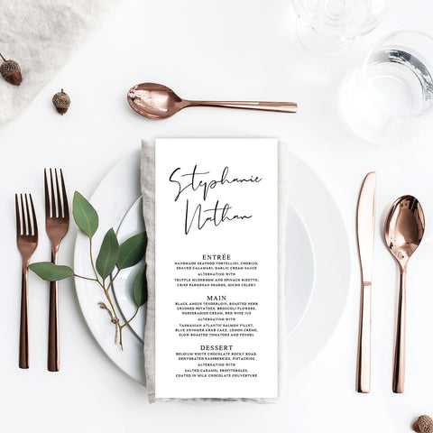 Boho Flourish Menu