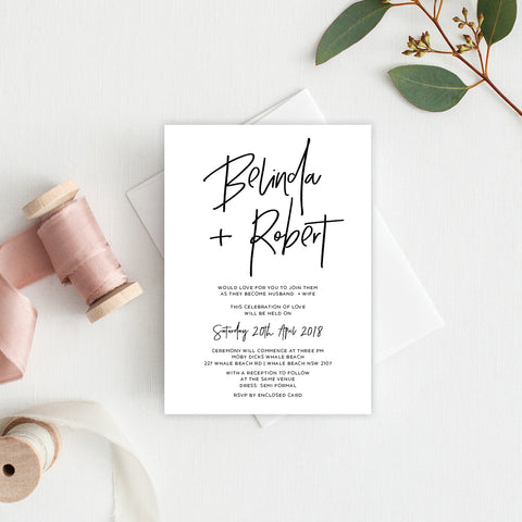 You and Me Rectangle Invitation