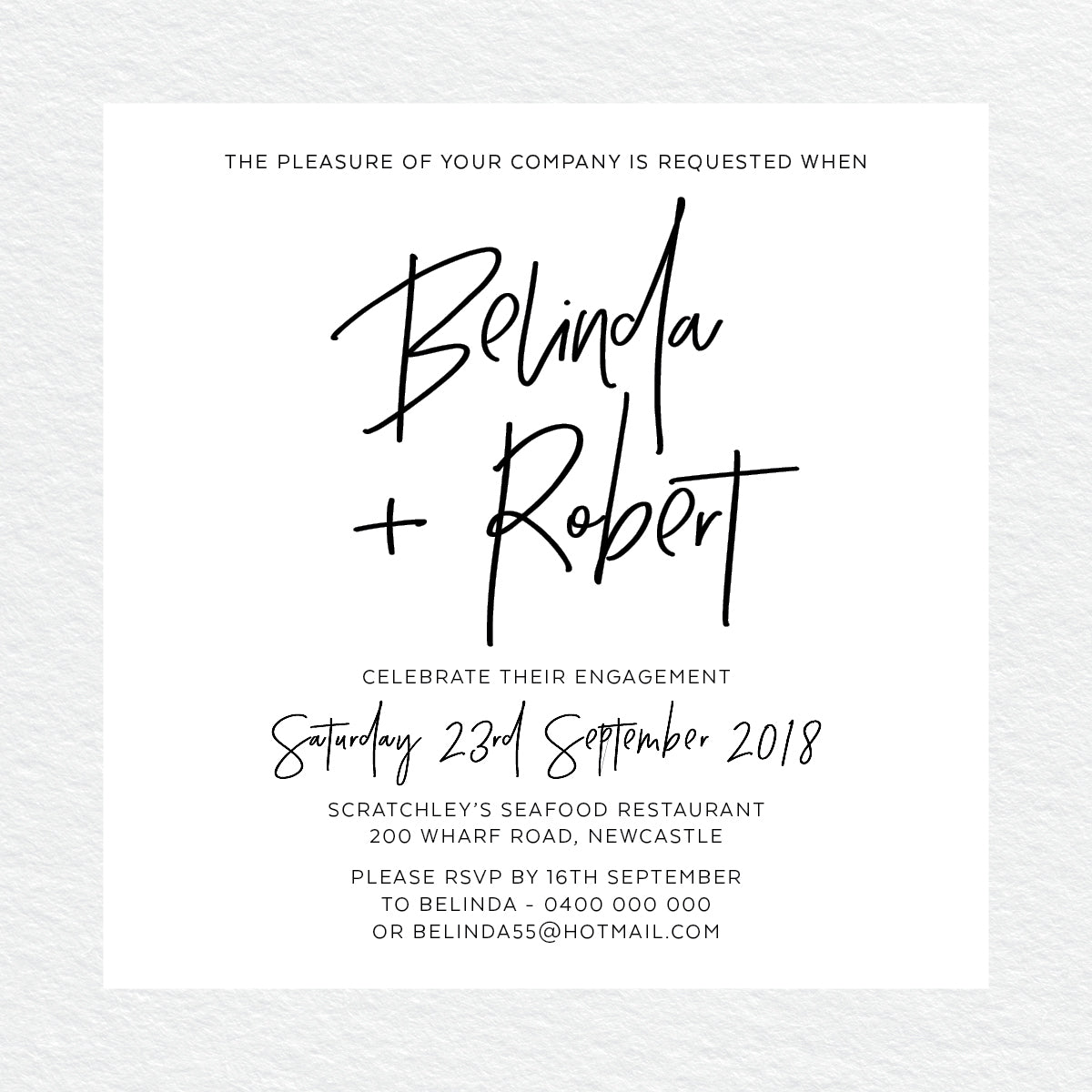 Fresh Type Engagement Invitation