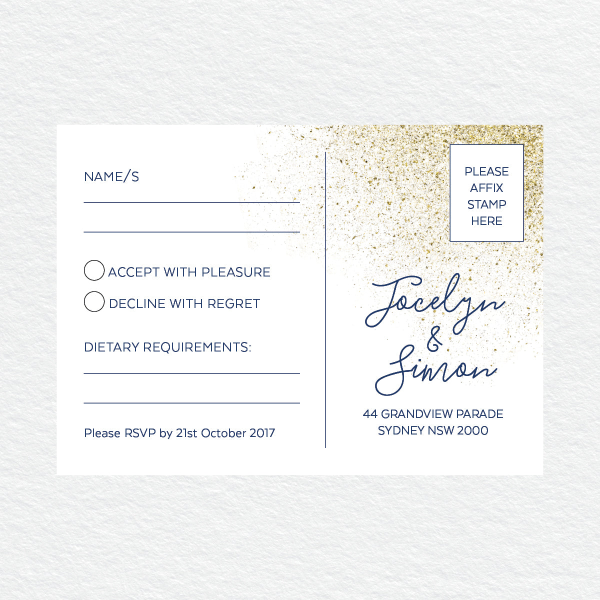 Glitter Bomb RSVP Card