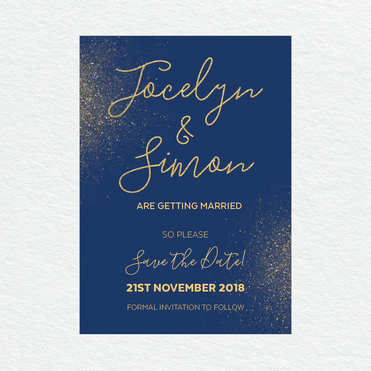 Glitter Bomb Save the Date Card
