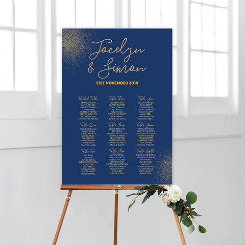 In Bloom (Navy) Rectangle Invitation