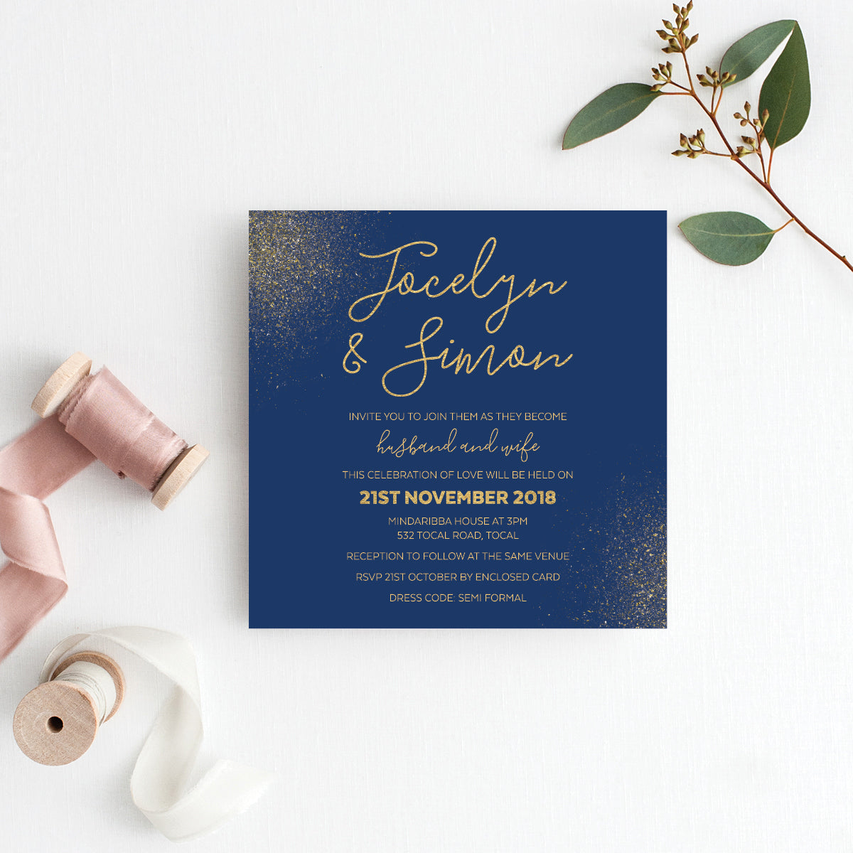 Glitter Bomb Square Invitation