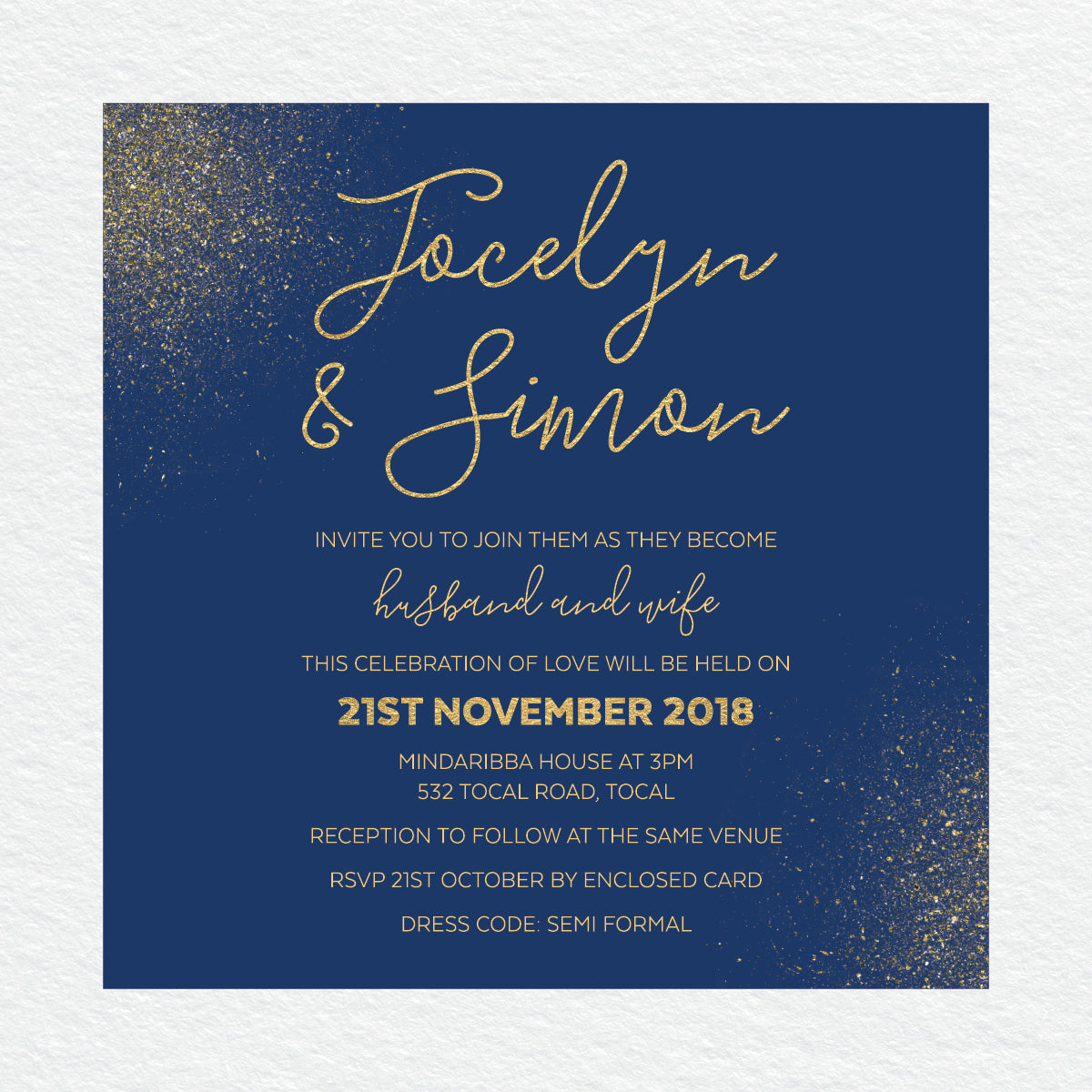 Glitter Bomb Square Invitation