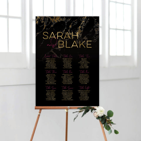 Gold Marble Engagement Invitation