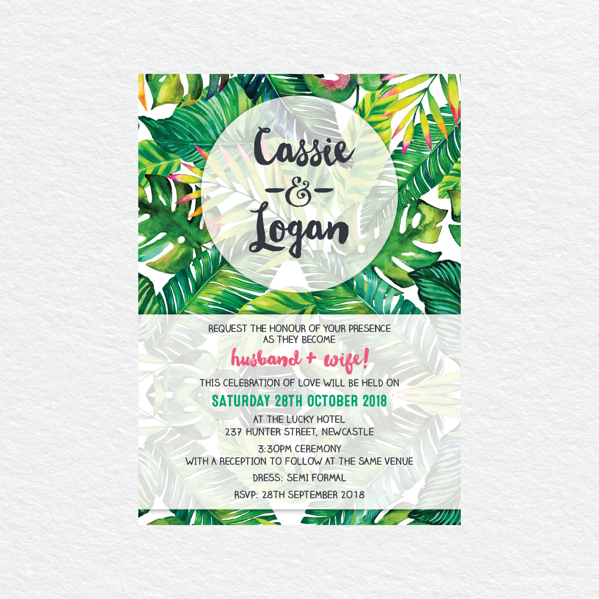 Gone Troppo Rectangle Invitation