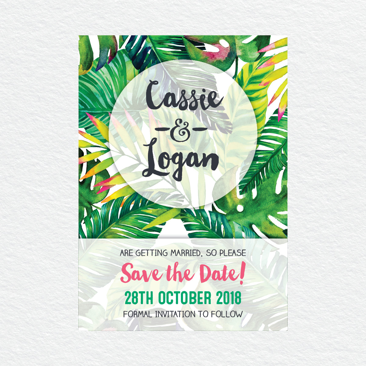 Gone Troppo Save the Date Card